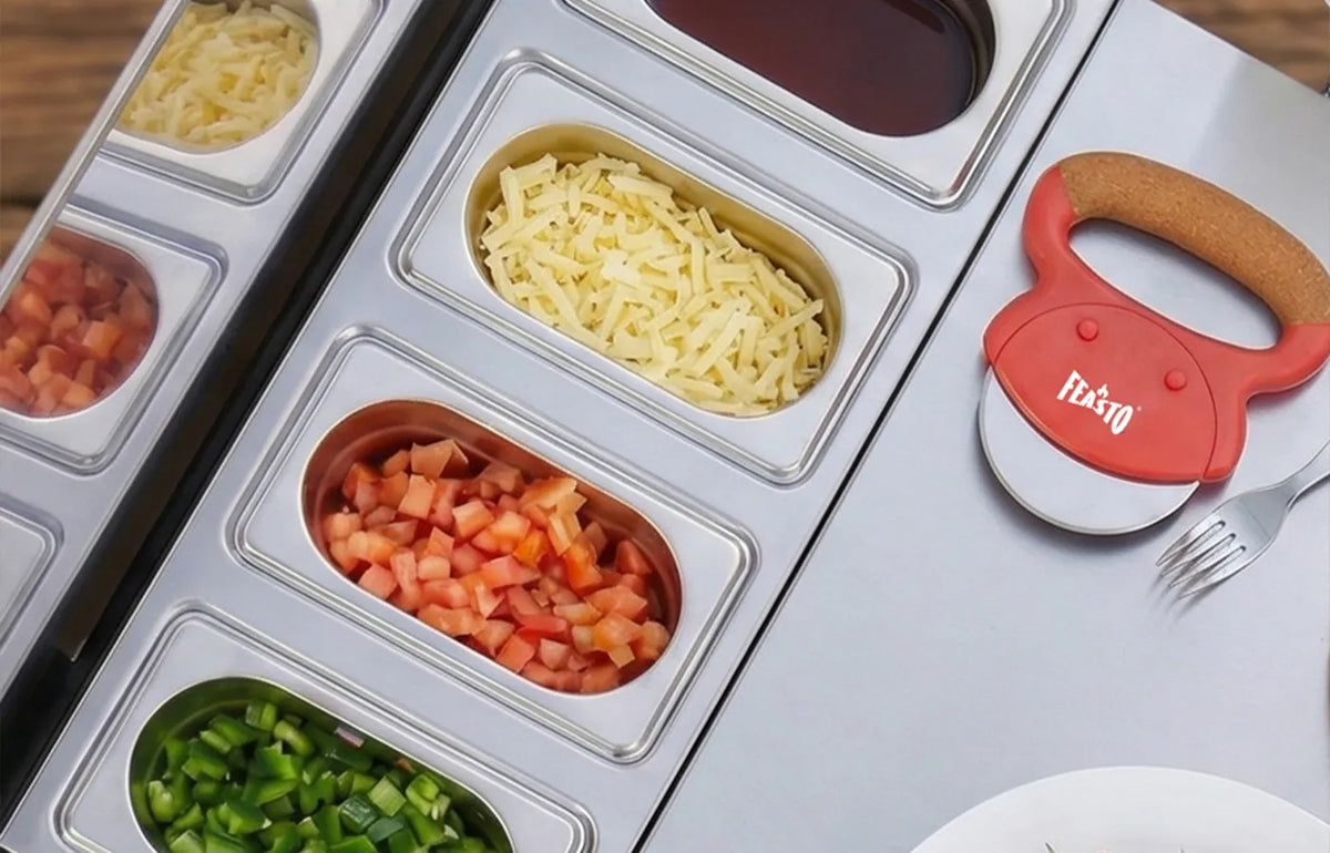 ALL-IN-ONE PIZZA TOPPING STATION
