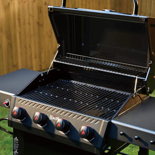 4-Burner Gas Grill with Dual Side Tables & Built-In Thermometer