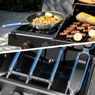 4-Burner Gas Grill with Side Burner & Lockable Swivel Casters
