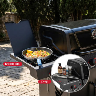 4-Burner Gas Grill with Side Burner & Lockable Swivel Casters