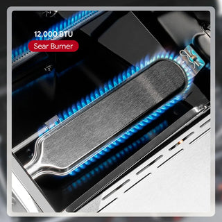 Stainless Steel 4-Burner Gas Grill with Side Burner & Lockable Swivel Casters