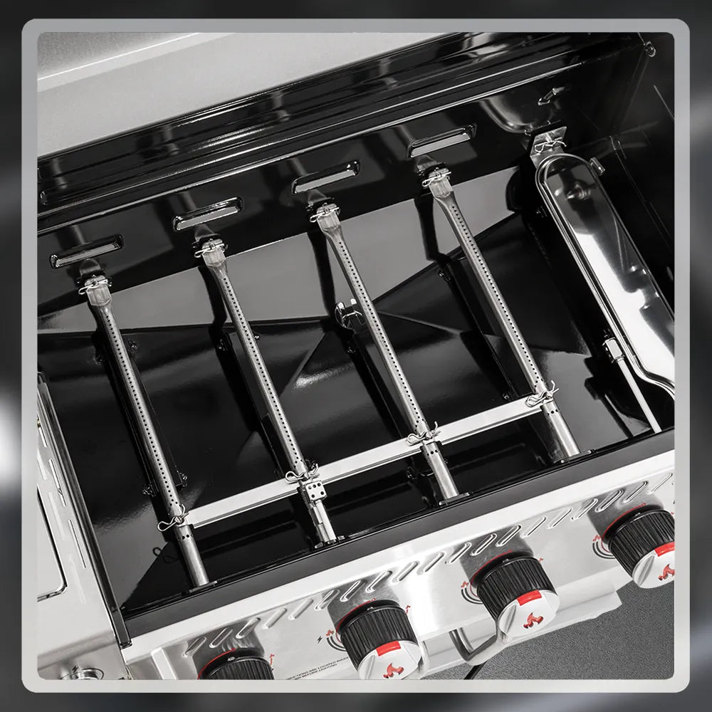 Stainless Steel 5-Burner Gas Grill with Sear Burner & Side Burner