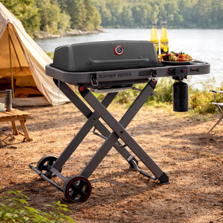 Portable Gas Grill with Foldable Cart