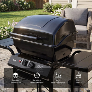 2-Burner Gas Grill with Dual Side Tables