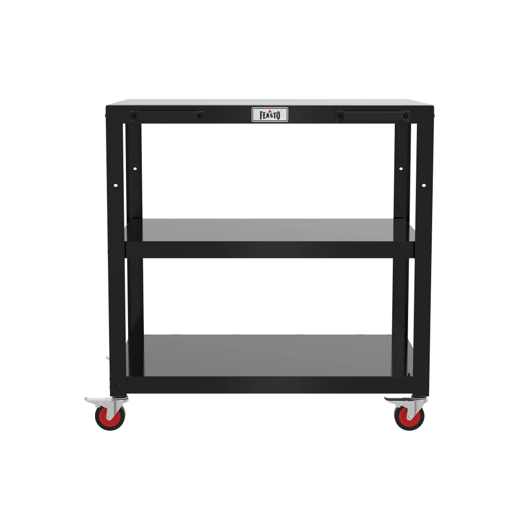 Outdoor Kitchen Cart with Stainless Steel Top & 3-Tier Storage 360 view