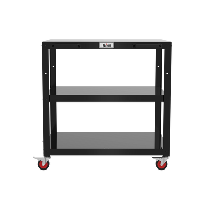 Outdoor Kitchen Cart with Stainless Steel Top & 3-Tier Storage