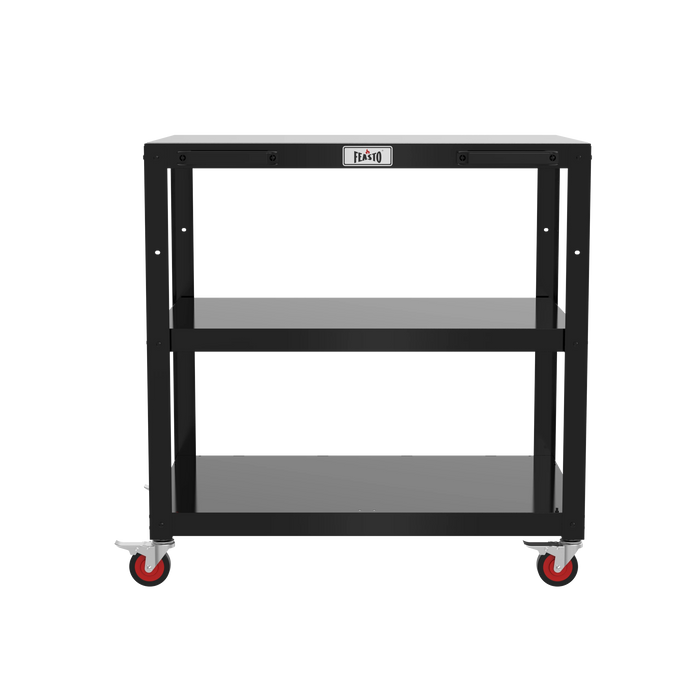 Outdoor Kitchen Cart with Stainless Steel Top & 3-Tier Storage