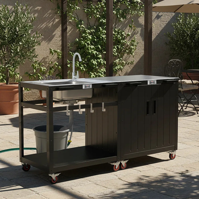 Outdoor Kitchen Cart with Stainless Steel Sink