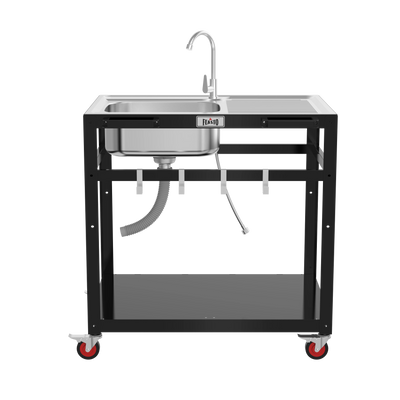 Outdoor Kitchen Cart with Stainless Steel Sink