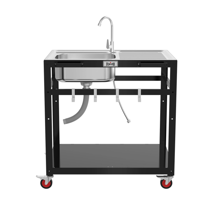 Outdoor Kitchen Cart with Stainless Steel Sink