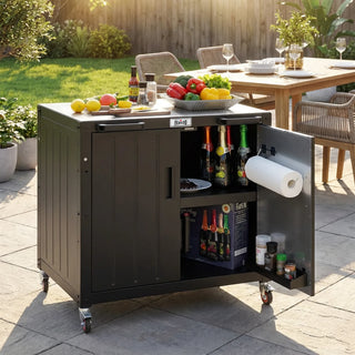 Outdoor Kitchen Cart with Storage Cabinet
