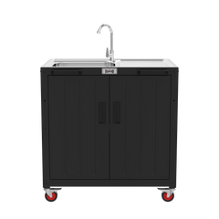 Outdoor Kitchen Cart with Large Sink and Storage Cabinet