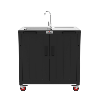 Outdoor Kitchen Cart with Large Sink and Storage Cabinet