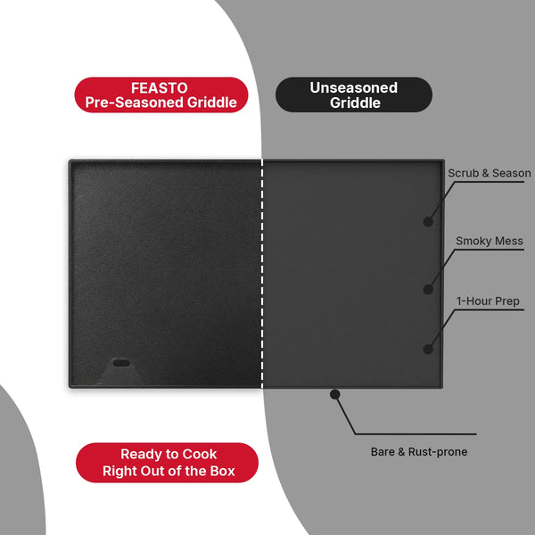 2-Burner Gas Griddle with Pre-Seasoned Cooktop & Cart