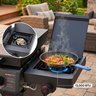 4-Burner Gas Griddle with Side Burner & Cabinet