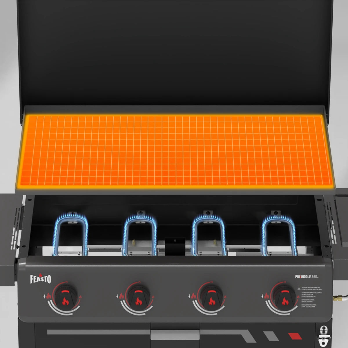 4-Burner Gas Griddle with Pre-Seasoned Cooktop & Lid