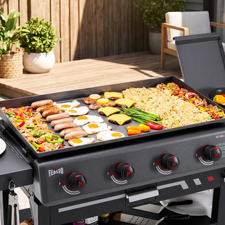 4-Burner Gas Griddle with Side Burner
