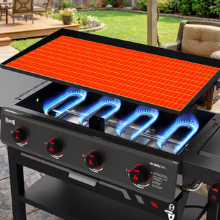 4-Burner Gas Griddle with Side Burner