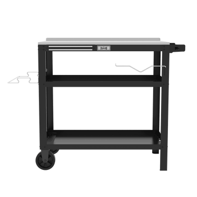 3-Shelf Outdoor Grill Cart with Magnetic Tool Holder & Wheels