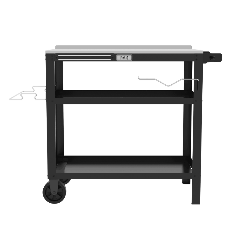 3-Shelf Outdoor Grill Cart with Magnetic Tool Holder & Wheels