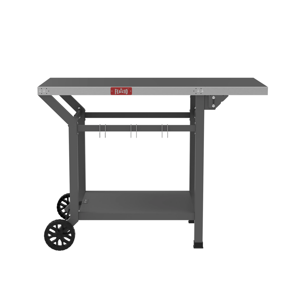 Outdoor Movable Grill Cart with Folding Side Table