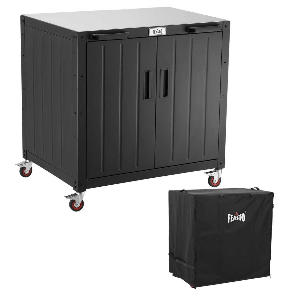 Outdoor Kitchen Cart with Storage Cabinet & Cover