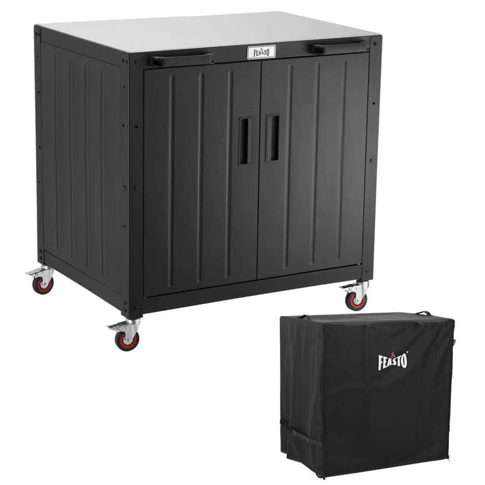 Outdoor Kitchen Cart with Storage Cabinet & Cover